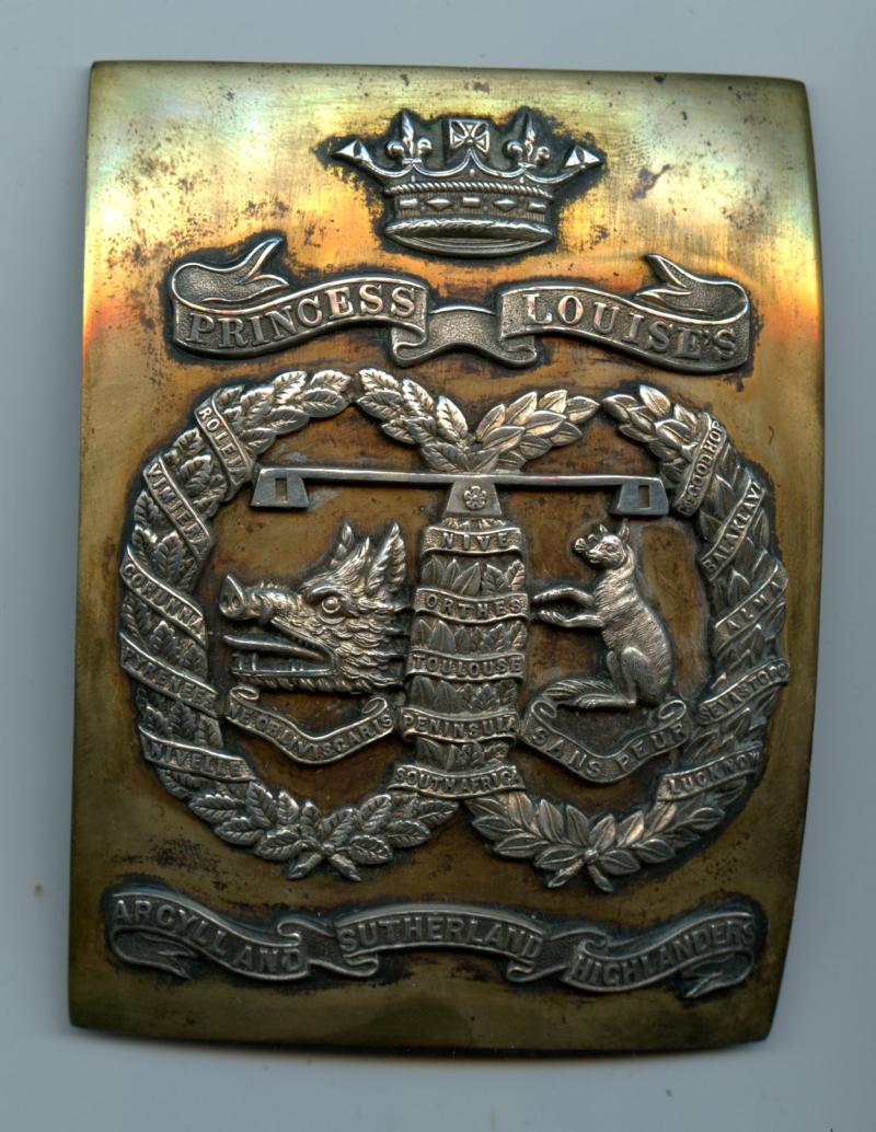 Argyll & Sutherland Highlanders Post 1881 Officers Crossbelt Shoulder Belt Plate