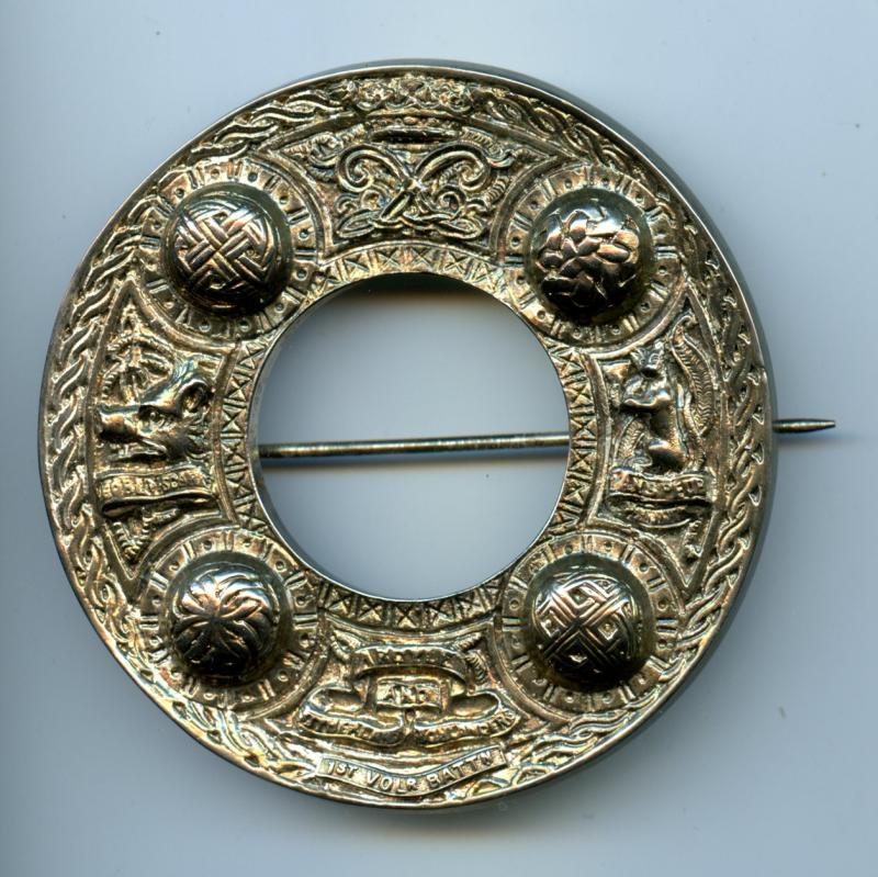 Silver 1st Volunteer Battalion Argyll & Sutherland Highlanders Officers Silver Plaid Brooch