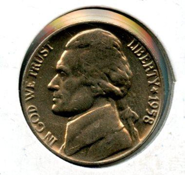 United States of America. U.S.A Nickel Five Cents Coin Dated 1958