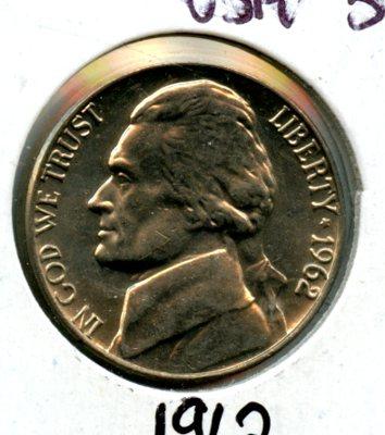 United States of America.   U.S.A Nickel Five Cents Coin  Dated 1962