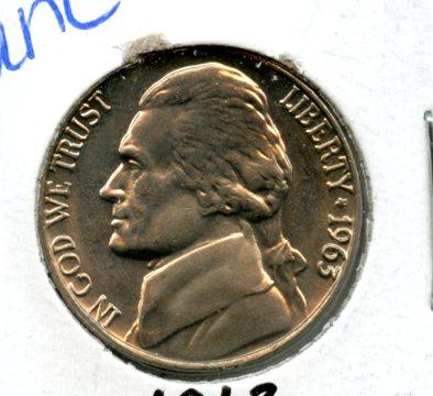 United States of America.   U.S.A Nickel Five Cents Coin  Dated 1963