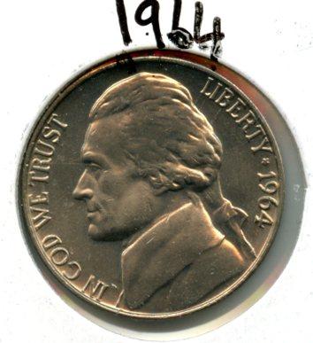 United States of America.   U.S.A Nickel Five Cents Coin  Dated 1964