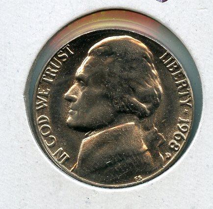 United States of America. U.S.A Nickel Five Cents Coin  Dated 1968D