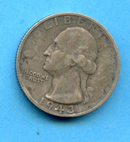 U.S.A. United States of America Quarter Dollar Dated 1943