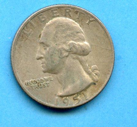 U.S.A. United States of America Quarter Dollar Dated 1951