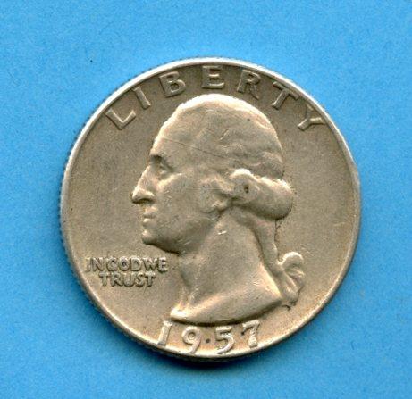 U.S.A. United States of America Quarter Dollar Dated 1957