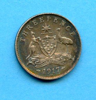 Australia  Silver Threepence Dated 1917