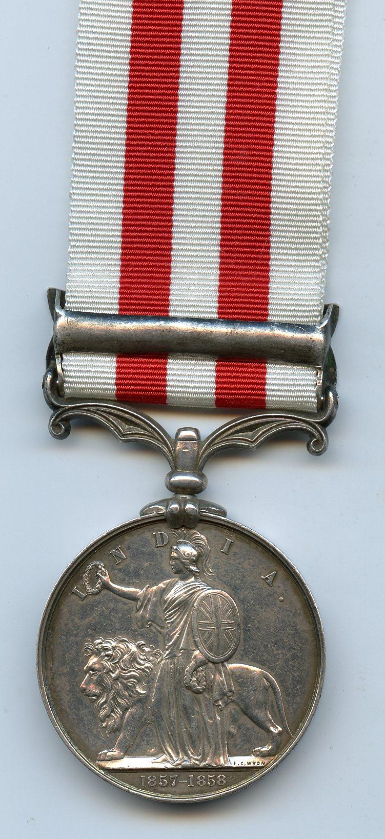 India Mutiny Medal 1857 Clasp Lucknow To Pte George Yates, 42nd Royal Highlanders ( The Black watch)
