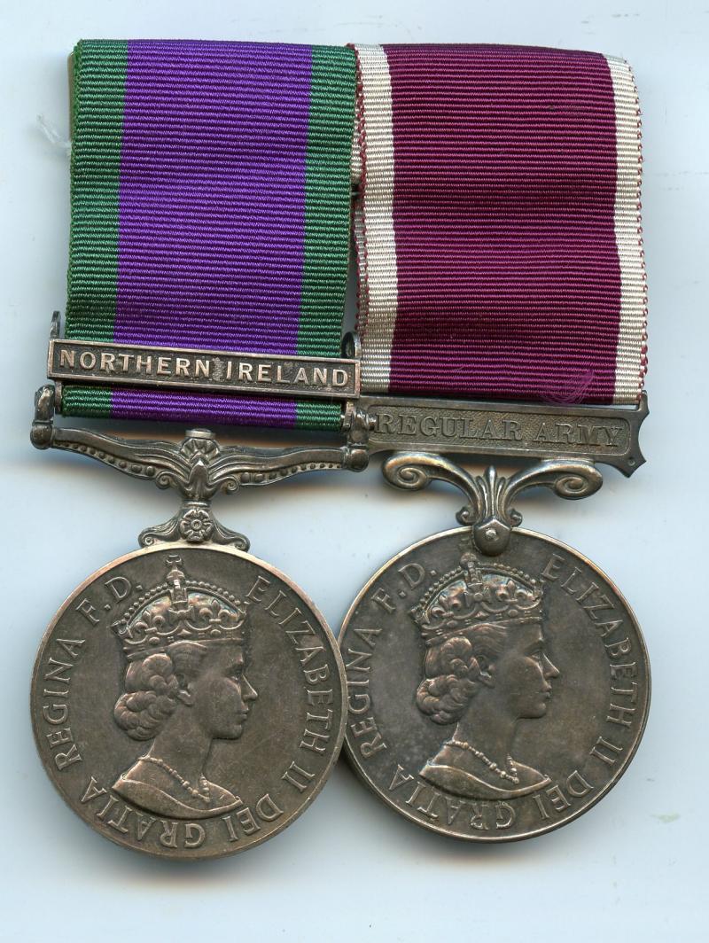 Northern Ireland & Long service Medal Pair To Sgt T.A.  Dunn, Army Catering Corps