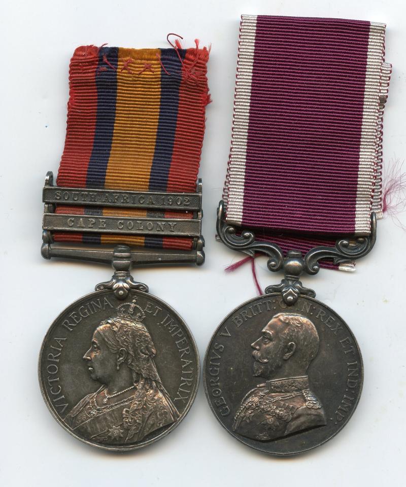 Queens South Africa & Long Service Medal Pair To Sjt W. McRill, Army Pay Corps