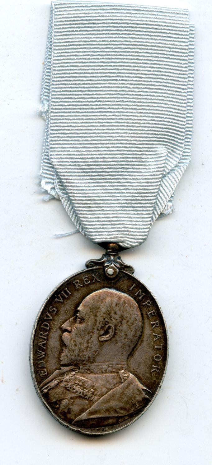 Militia Long Service Medal Edward VII Awarded to Pte W Coburn, 3rd Bn Royal Scots Fusiliers