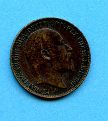 UK Edward VII 1909 Farthing Coin