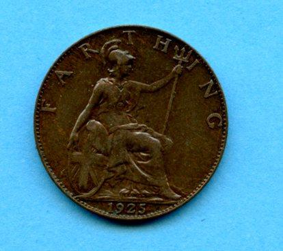 UK George V  1925 Farthing Coin