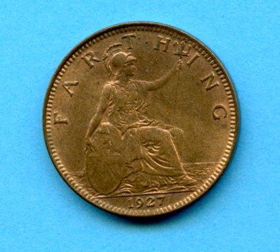 UK George V 1927 Farthing Coin