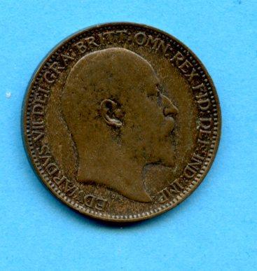 UK Edward VII 1909 Farthing Coin