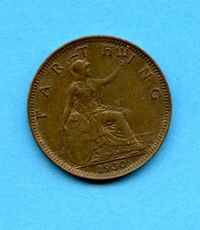 UK George V 1930 Farthing Coin