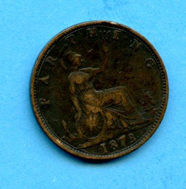 UK Queen Victoria Farthing Coin Dated 1873