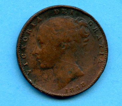 UK Queen Victoria  Farthing Coin Dated 1858