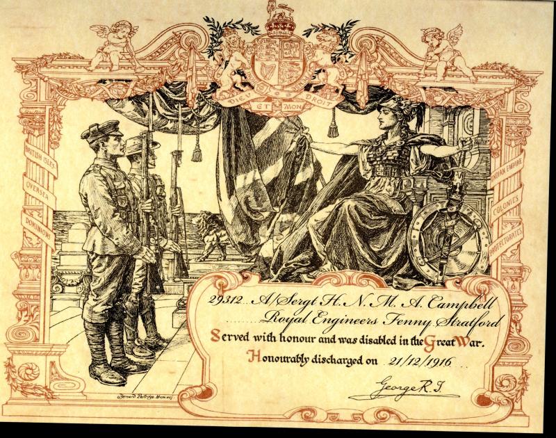 WW1 Mons Trio ISM & Volunteer Force Long Service Medal Group To Sgt H. N. M. Campbell, The Queen's Edinburgh Rifles Royal Scots & Royal Engineers