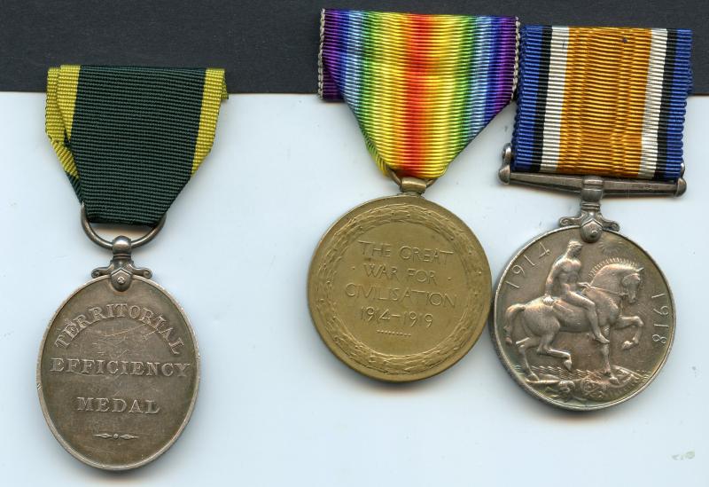 WW1 British War & Victory Medals Pair & Territorial Medal To Cpl David Taylor, Cameron Highlanders & 6th Bn Cameronians